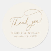 Elegant Charm Ivory Wedding Danke Stickers (Vorderseite)
