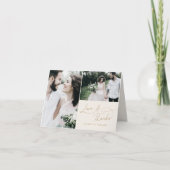 Elegant Charm Ivory Wedding Foto Danke Karten (Vorderseite)