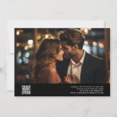 Elegant Charm Script Wedding Black Save The Date (Rückseite)