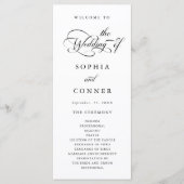 Elegant Charm Script Wedding Zeremony Programm (Vorderseite)