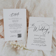Elegant Charm Simple Wedding Invitations with RSVP