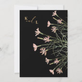 Elegant Charm Wild Blume | Schwarz & Gold Save The Date (Rückseite)
