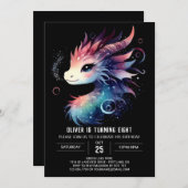 Elegant Charming Dragon Birthday Einladung (Vorne/Hinten)