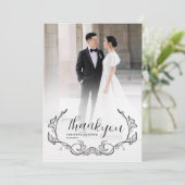 Elegant Charming Simple Photo Thank You Card Save The Date (Stehend Vorderseite)