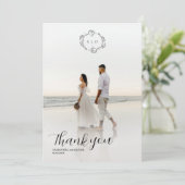 Elegant Charming Simple Photo Thank You Card Save The Date (Stehend Vorderseite)