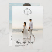 Elegant Charming Simple Photo Thank You Card Save The Date (Vorne/Hinten)