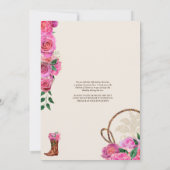 Elegant Charro Pink Rose Western Ranch Quinceanera Einladung (Rückseite)