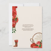 Elegant Charro Rote Rosen Mariachi Quinceanera Inv Einladung (Rückseite)