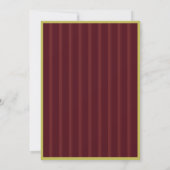 Elegant Chartreuse Burgundy Stripe Pattern Formal Einladung (Rückseite)
