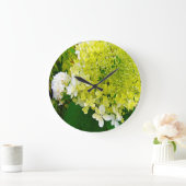 Elegant Chartreuse Green Limelight Hydrangea Große Wanduhr (Zuhause)
