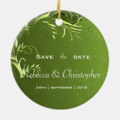 Elegant Chartreuse Green Save the Date Keramik Ornament (Hinten)