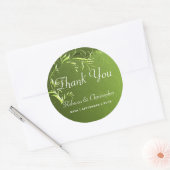 Elegant Chartreuse Green Wedding Vielen Dank Runder Aufkleber (Umschlag)