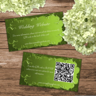 Elegant Chartreuse Green Wedding Website Begleitkarte