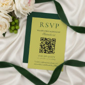Elegant Chartreuse Minimalist Wedding QR Code RSVP Karte