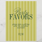 Elegant Chartreuse Wedding Favor Take One Sign (Vorderseite)