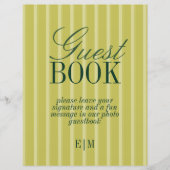 Elegant Chartreuse Wedding Guest Book Paper Sign (Vorderseite)