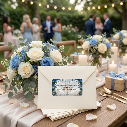 Elegant Chateau & Formal Royal Floral Address Adressaufkleber