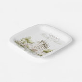 Elegant Chateau French Romance Bridal Shower Pappteller (Gewinkelt)