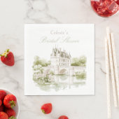 Elegant Chateau French Romance Bridal Shower  Serviette (Beispiel)