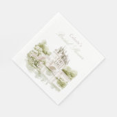 Elegant Chateau French Romance Bridal Shower  Serviette (Ecke)