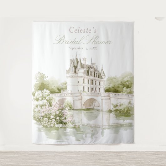 Elegant Chateau French Romance Bridal Shower  Wandteppich (Vorderseite)