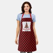 Elegant Checkered Buffalo Plaid Tree Personalized  Schürze (Getragen)