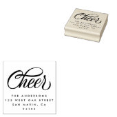 Elegant Cheer Script Christmas Return Address Gummistempel (Stempel)