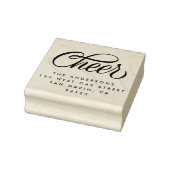 Elegant Cheer Script Weihnachts-Rücksendeadresse Gummistempel (Stempel)