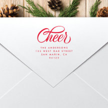 Elegant Cheer Script Weihnachts-Rücksendeadresse
