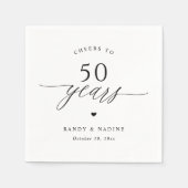 Elegant Cheers 50th Wedding Anniversary Party Serviette (Vorderseite)
