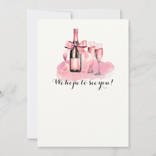 Elegant Cheers bis 50 Jahre Champagne 50. Geburtst Einladung (Rückseite)