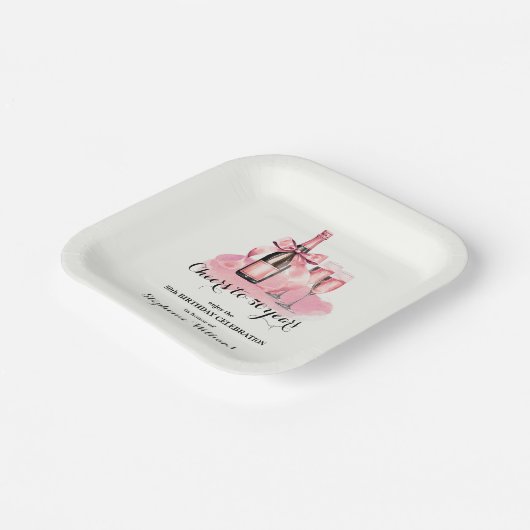 Elegant Cheers bis 50 Jahre Champagne 50. Geburtst Pappteller (Gewinkelt)