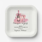 Elegant Cheers bis 50 Jahre Champagne 50. Geburtst Pappteller (Vorderseite)