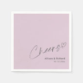 Elegant Cheers Hand Lettering Lilac Wedding Serviette (Vorderseite)