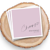 Elegant Cheers Hand Lettering Lilac Wedding Serviette