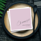 Elegant Cheers Hand Lettering Lilac Wedding Serviette