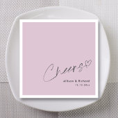 Elegant Cheers Hand Lettering Lilac Wedding Serviette