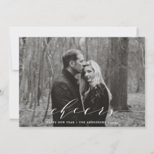 Elegant Cheers Holiday Photo Card Feiertagskarte