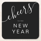 Elegant Cheers New Year's Party Rechteckiger Pappuntersetzer (Vorderseite)