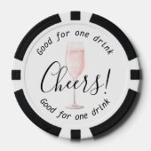 Elegant Cheers Pink Fizz Drink Wedding Pokerchips (Vorderseite)