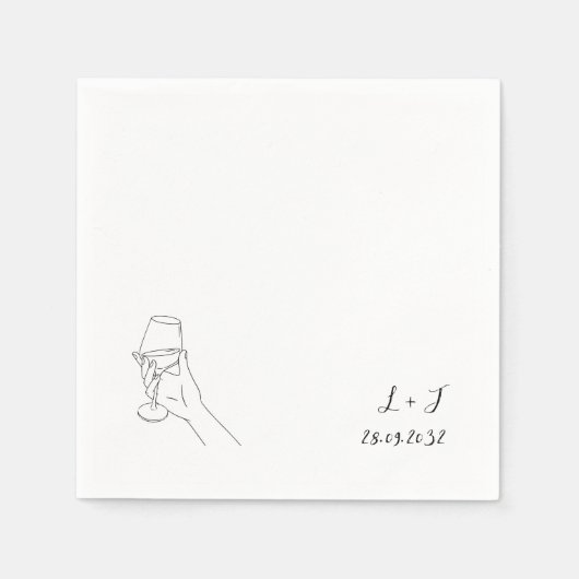 Elegant Cheers Script Glasses Wedding Paper Serviette (Vorderseite)