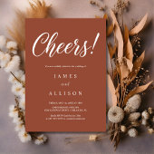 Elegant Cheers Script Terracotta Wedding  Einladung