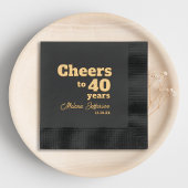 Elegant Cheers to 40 Years 40 th Birthday Servietten Mit Folie