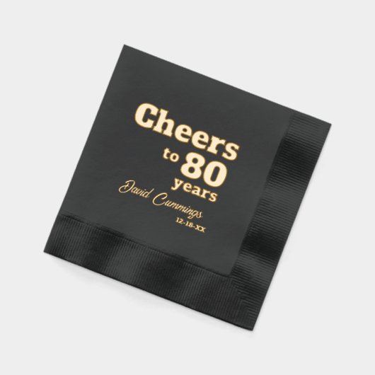 Elegant Cheers to 80 Years 80 th Birthday Servietten Mit Folie (Links)