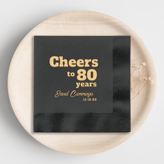 Elegant Cheers to 80 Years 80 th Birthday Servietten Mit Folie