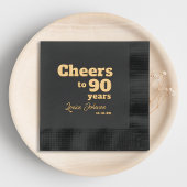 Elegant Cheers to 90 Years 90 th Birthday Party Servietten Mit Folie