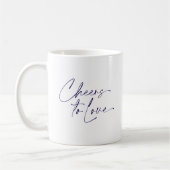 Elegant "Cheers to Liebe" Kaffeetasse (Links)