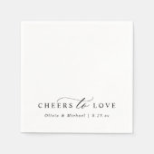 Elegant Cheers to Love Simple Black White Wedding Serviette (Vorderseite)