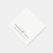 Elegant Cheers to Love Simple Black White Wedding Serviette (Ecke)
