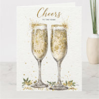 Elegant "Cheers to the Years" Goldener Champagner